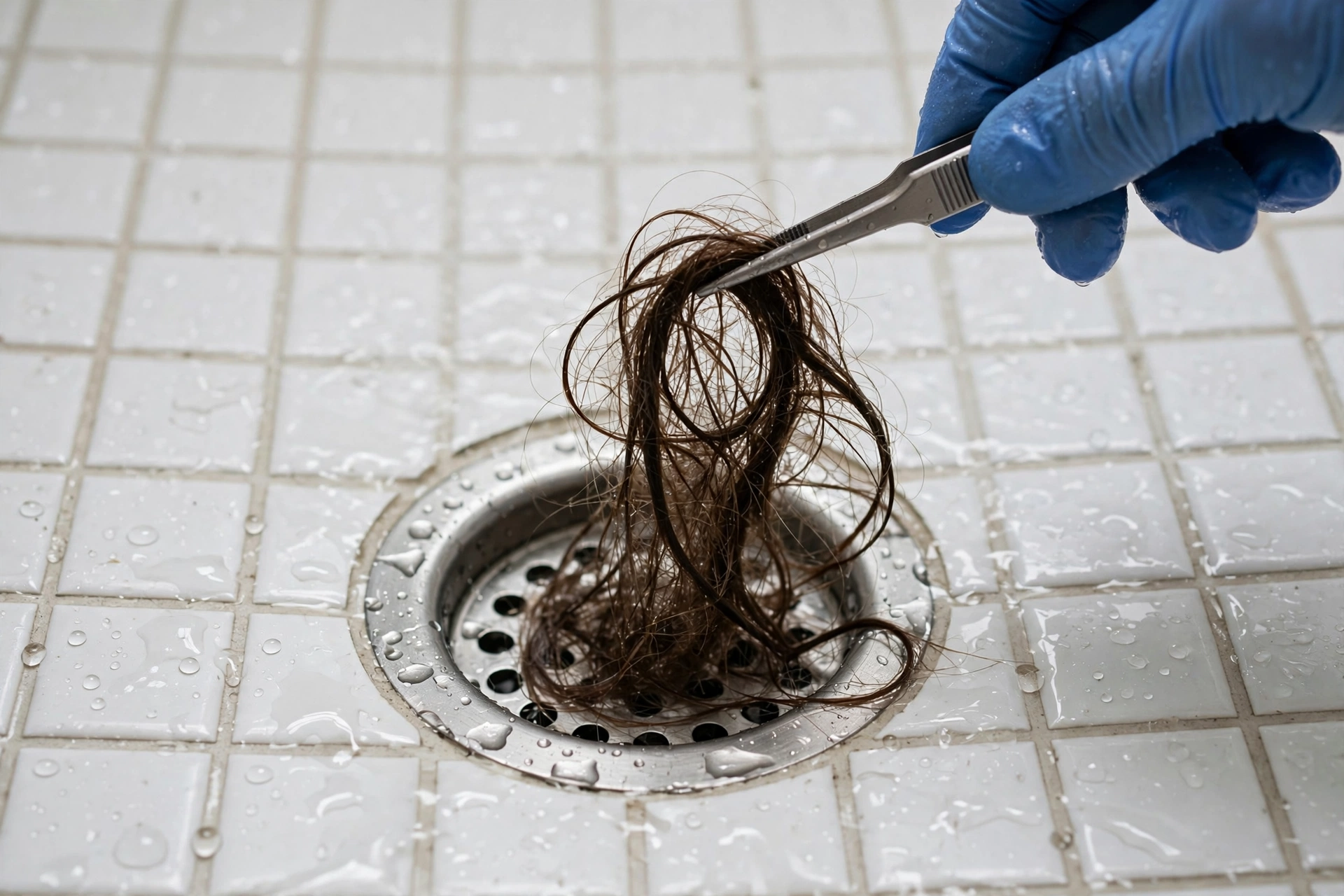 Outdoor sewer cleanout cap with water visible, a sign of a main line blockage